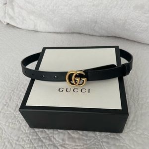Gucci leather double G belt